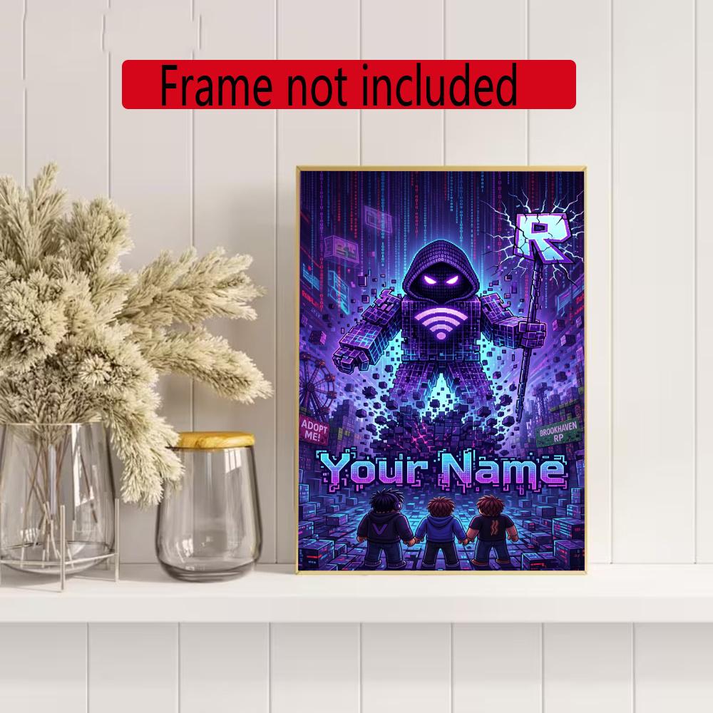 Minecraft Customize Text Diamond Painting Round Diamond Mosaic Suitable For Beginners Diamond Painting Rhinestones Gift Frameless