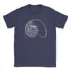 Mens T Shirt Fibonacci On A Nautilus Casual Male Tshirt Math Basic Tees Crew Neck Clothing 100 Cotton Printed TShirt