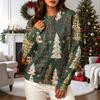 Women's Casual Long Sleeve Christmas Print Neck Pullover Sweatshirt
