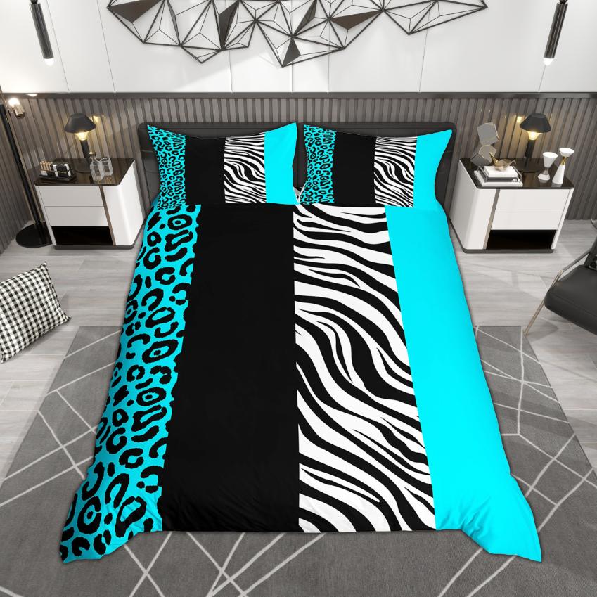 Comforter Homewish Animal Print Stripe Leopard Printed Bedding Set Wild Cheetal Set Bedroom Decor Comforter (quilt)-EU Single(135*200cm)3pcs