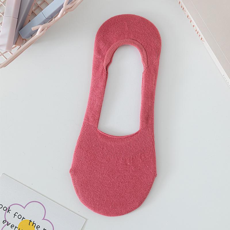 Female Summer Thin Does Not Fall with Solid Color Shallow Mouth Invisible Boat Socks