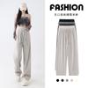 Glutinous rice pants women's spring and autumn new high-end loose lazy drooping straight high-waisted casual wide-leg pants