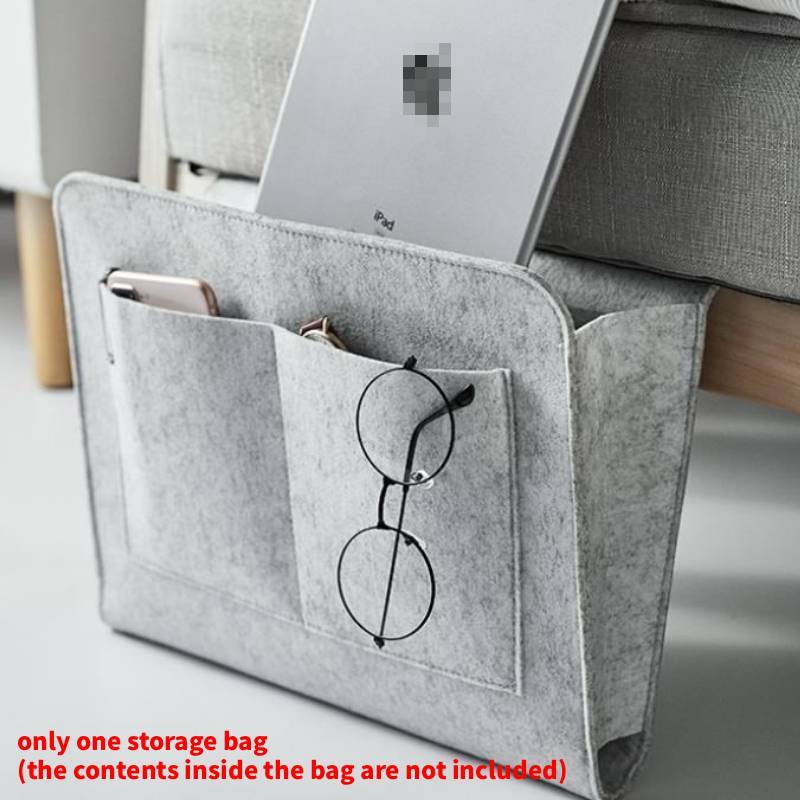 Felt Hanging Organizer For Bedside With Remote And Phone Storage