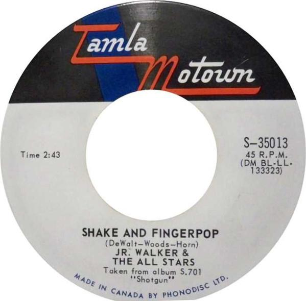 

7inch Record JR. WALKER & THE ALL STARS - Shake And Fingerpop / Cleo s Back S35013 TAMLA MOTOWN 1965 Canada Soul/Funk Used