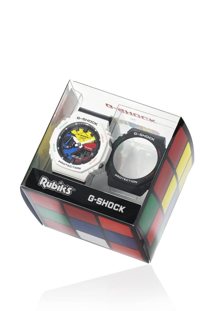 Casio Watch with Replacement Box Set Cube Collaboration Black G-Shock Parts, [Rubik's Model] GAE-2100RC-1AJR Men's