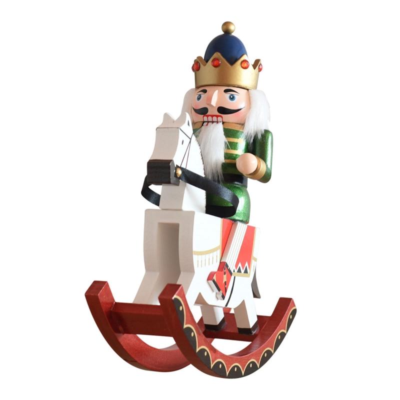 

Christmas Wood Nutcracker Soldier Ornament 30cm Bar Bookshelf Party Decoration зелёный