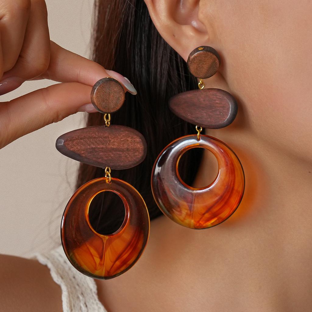 Water Drop Love Round Earrings Ethnic Style High-end Fashion Earrings