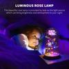 Galaxy Rose Lamp with Butterfly & Colorful LED Lights Artificial Rose in Glass Dome Battery Powered Romantic Gift for Wedding Home Decor