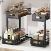 Under-Sink Adjustable Pull-Out Storage Rack for Kitchen Countertop Supplies