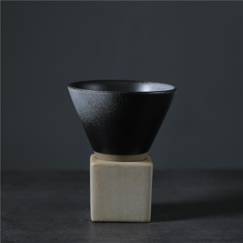 Rough Pottery Mug Creative Cup Ins Style Cup Ceramic Retro Coffee Cup Milk Tea Drink Cups Includes Base