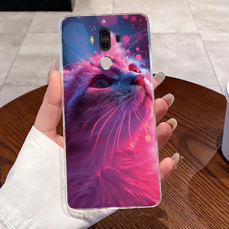 Jelly Casing For Huawei Mate 9 Coque Funda Clear Silicone Soft TPU Back Cover Cute Cat Rabbit Heart Protective Case Capa