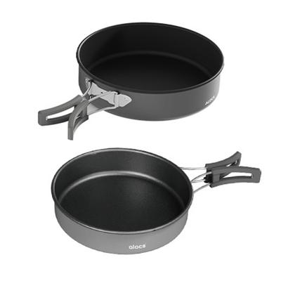 8in Camping Frying Pan Aluminum Alloy Camping Cookware with Folding Handle for Camping Picnic Hiking