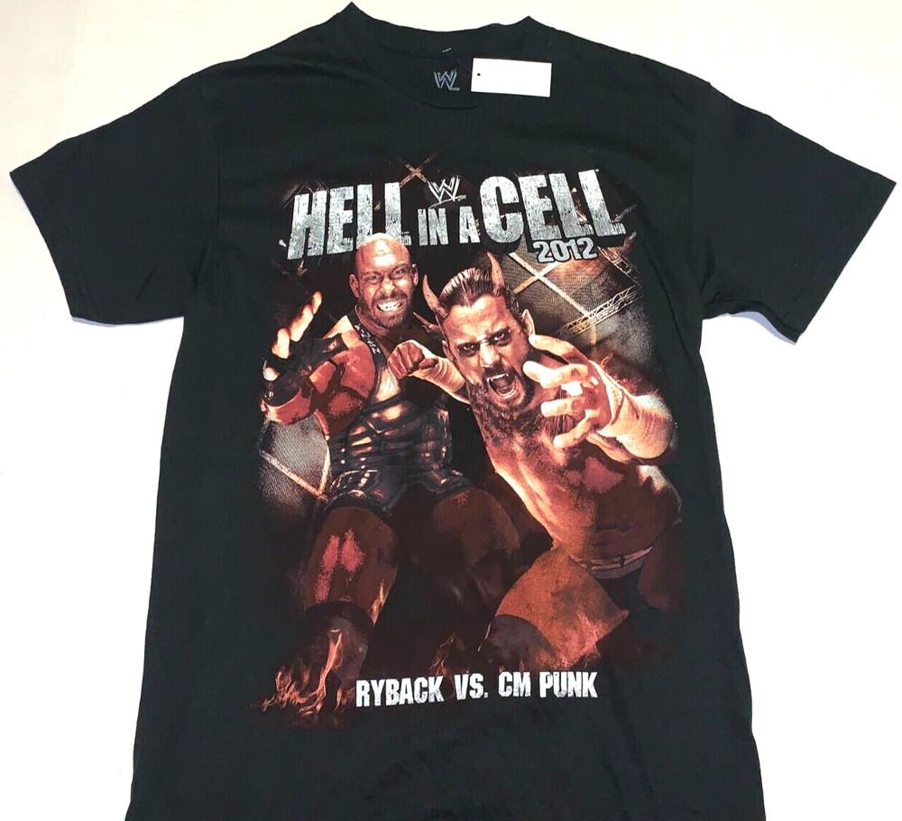 

Редкая винтажная 2012 года CM Punk Ryback Hell In A Cell WWE Аутентичная футболка Новая с бирками SM Унисекс футболка XXL