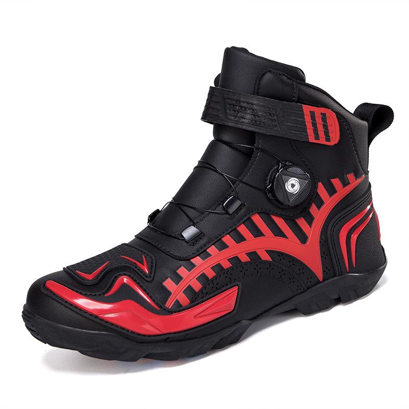 Stivali da Moto da Uomo per Tutte le Stagioni - Scarpe alla Caviglia per Fuoristrada e Corse