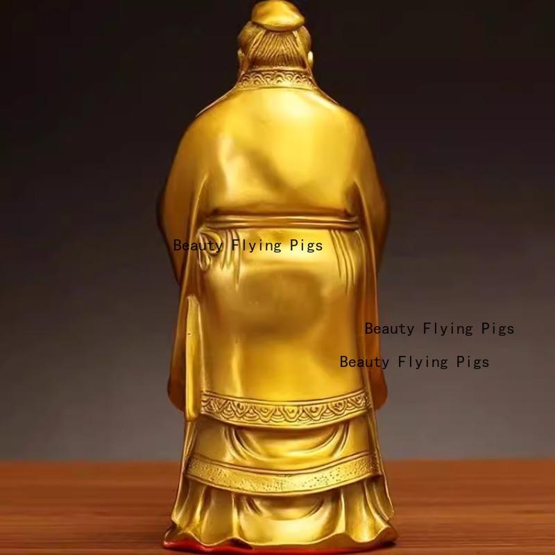 1pc Metal Confucius Ornament Home Foyer Decoration Confucius' Office Desktop Decoration Metal Statue Craftsmanship Chinese Style