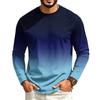 Heren Casual T-shirt met Ronde Hals, Raglanmouwen en Lange Mouwen
