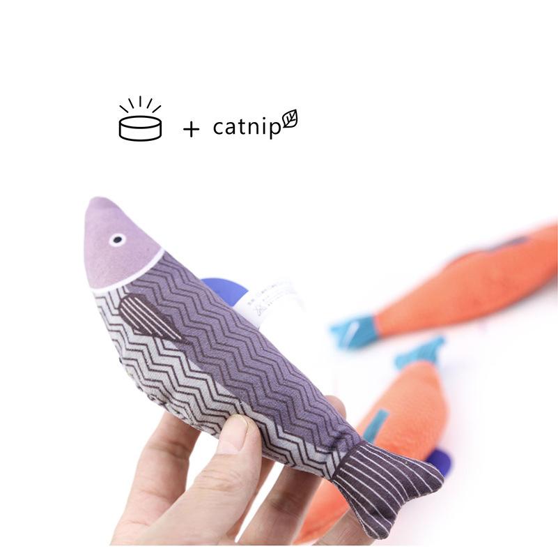Pet Toy Plush Creative Cute Simulation Fish Pillow Cat Mint Fish Funny Cat Toy Cat Toy Kitten Fish Soft Pillow Baby Doll Gift