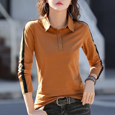Frauen Baumwolle Hemd Koreanische Casual Büro Weibliche Bluse Tops Frühling Revers temperament Langarm Schlank za frau t-shirt