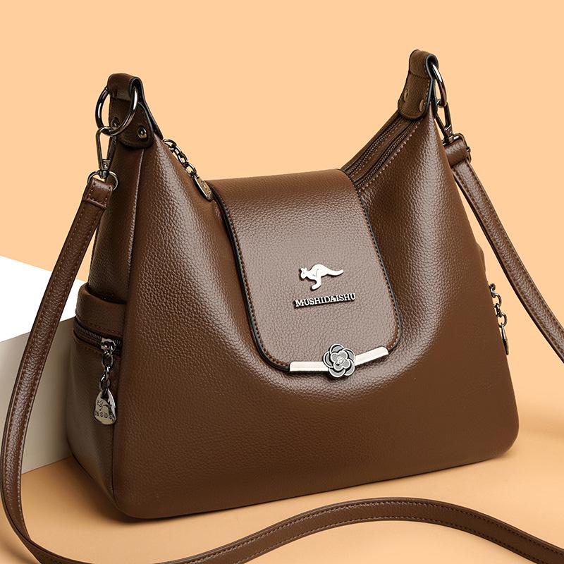 Large-capacity Handbag, Trendy and Fashionable Middle-aged Mom Bag, Elegant Single-shoulder Crossbody Bag