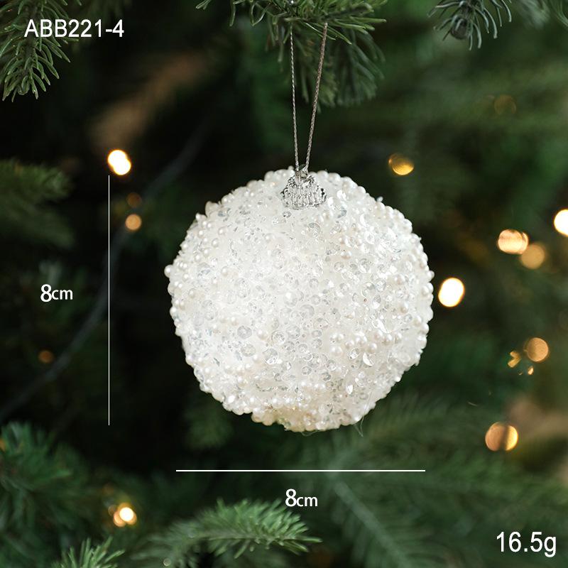 8CM Sequin Foam Christmas Tree Ornament Ball - Hanging Decoration