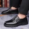 Middle-aged men's leather shoes men's leather breathable autumn new thick-soled casual shoes non-slip soft-soled one-pedal men's shoes