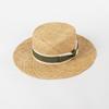 Spring and summer new fashion two-color webbing bow treasure grass wide brim flat top hat outdoor shopping sun protection straw hat
