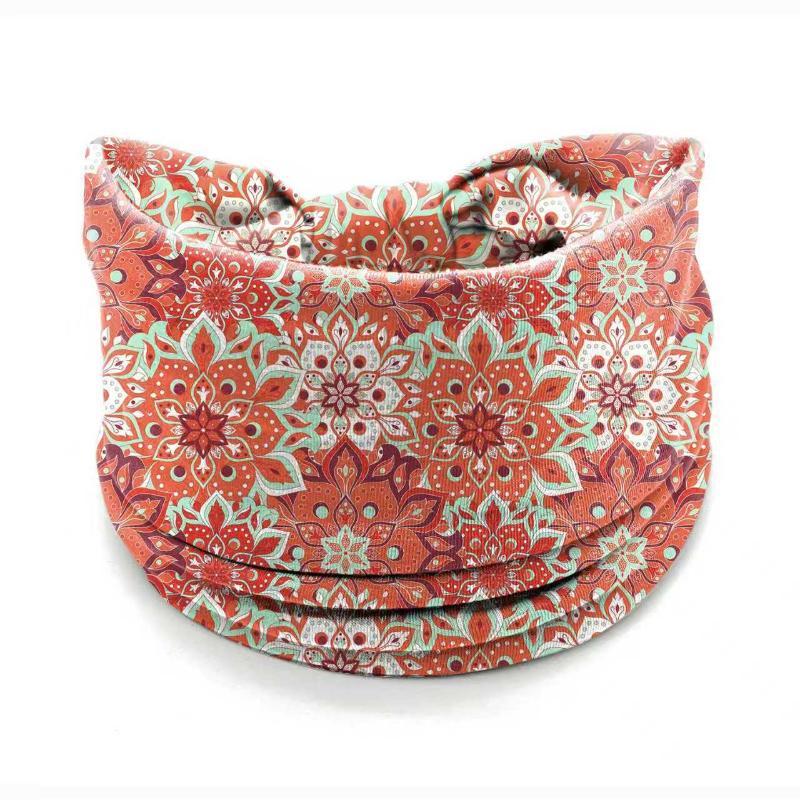 African Tribal Print Wide Headband With Soft Stretchy Fabric For Yoga Workout Running Wear
