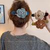 Herbst 2025 Gestrickte Wollblume Entenschnabel Haarspange für Damen: Hochwertiges großes Zubehör