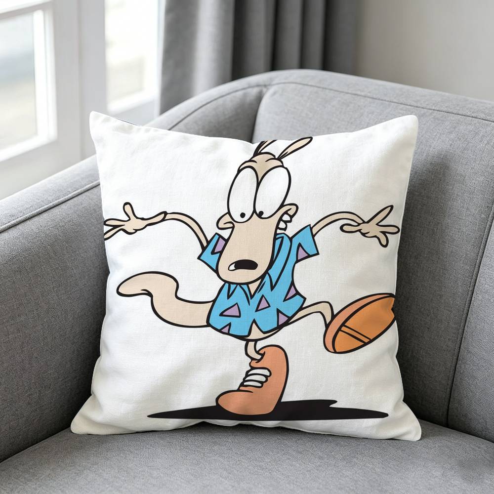 Cartoonn Rockos Modern Life Pillow cover Soft Microfiber Pillowcase Home Sofa Decor Surprise Decorative printed