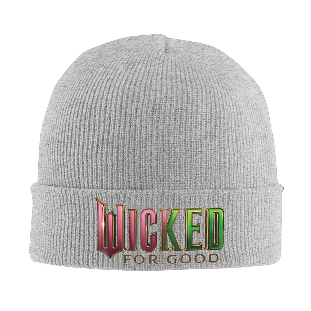 Wicked- For Good Pink To Green Logo Knitting Hat Beanie Hats Kpop Elastic Unisex Adult Bonnet Hats Winter Graphic Caps