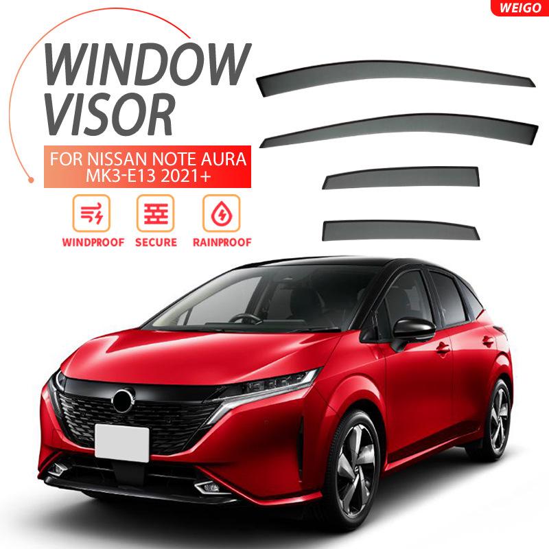 

Дефлектори вікон Nissan Note Aura (для дощу та сонця) Standard Package [No Logo]