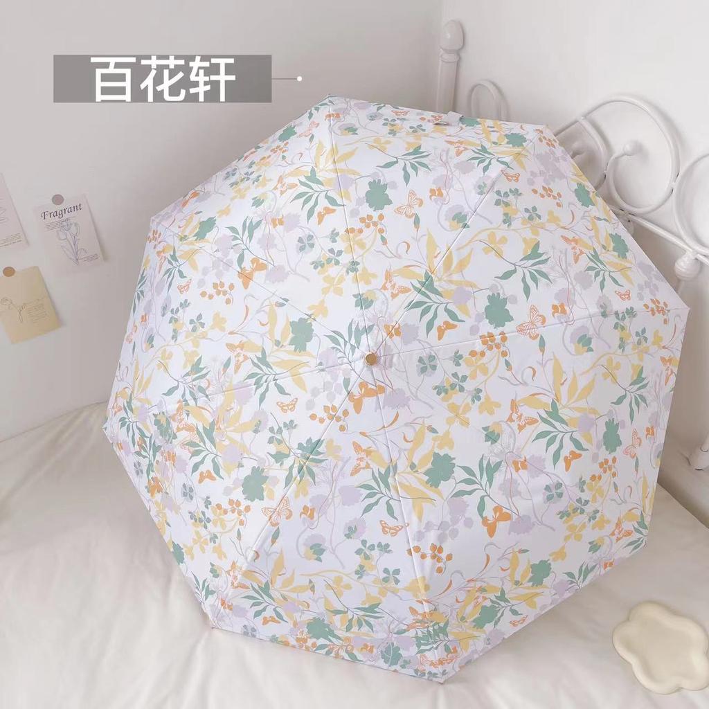 2025 Mały Świeży 8 Drut Kolorowy Klej Mały Złoty Haczyk Parasol Przeciwsłoneczny Składany Parasol