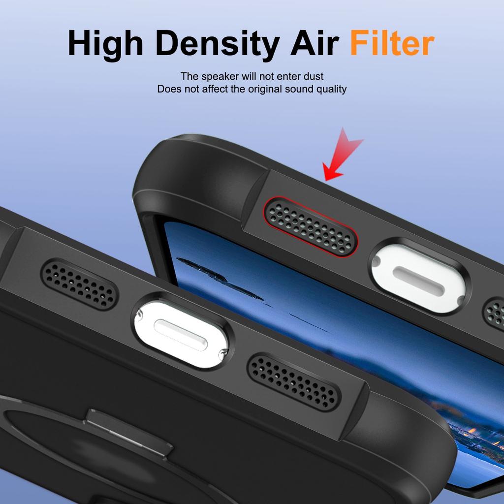 For iPhone 16 Plus Case Compatible with MagSafe Ring Holder Kickstand TPU+PC Phone Cover