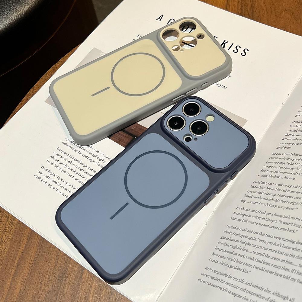 Skin-sensitive Thin Ring Magnetic Case, Suitable for Apple 17PROMAX Mobile Phone Case, iPhone16 Advanced Fine-sensitive Hole Contrast Case.