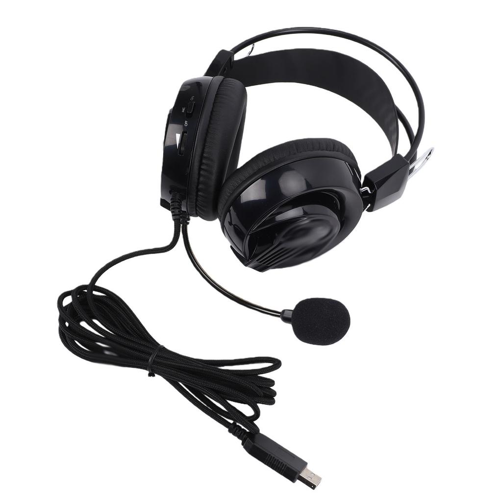 Headset with Microphone 120 degrees Rotatable USB Headphones Comfortable for Online Classes Language Exams Music