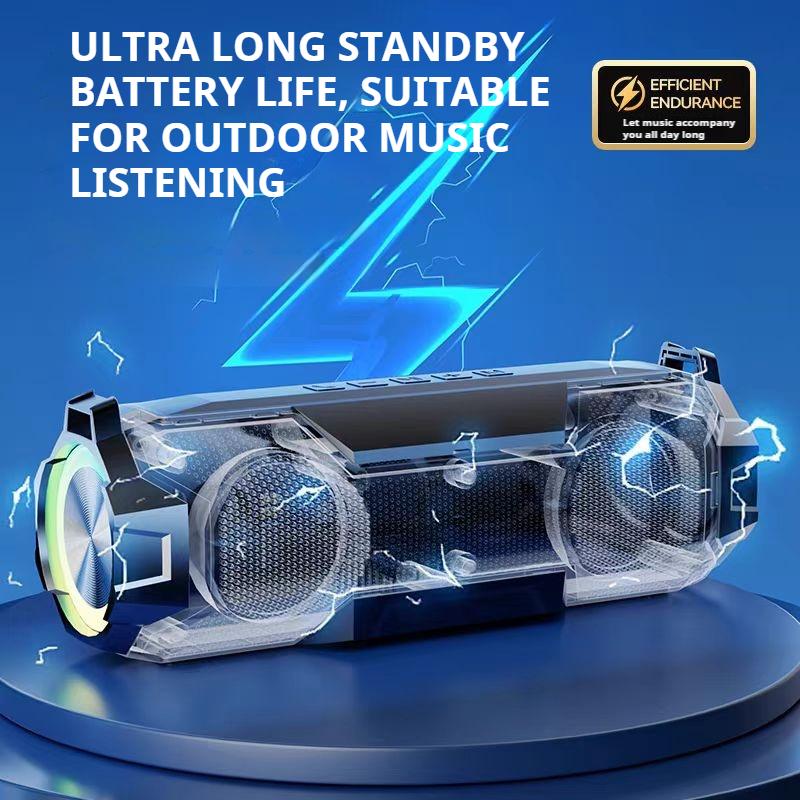 30W Powerful Wireless Bluetooth Speaker Colorful Light Stereo Sound Portable Subwoofer Family Party Karaoke Boombox Waterproof