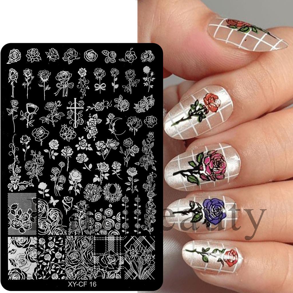 Nail Art Butterfly Flower Bow Rose Line Texture Steel Plate Nail Art Transfer Tool
