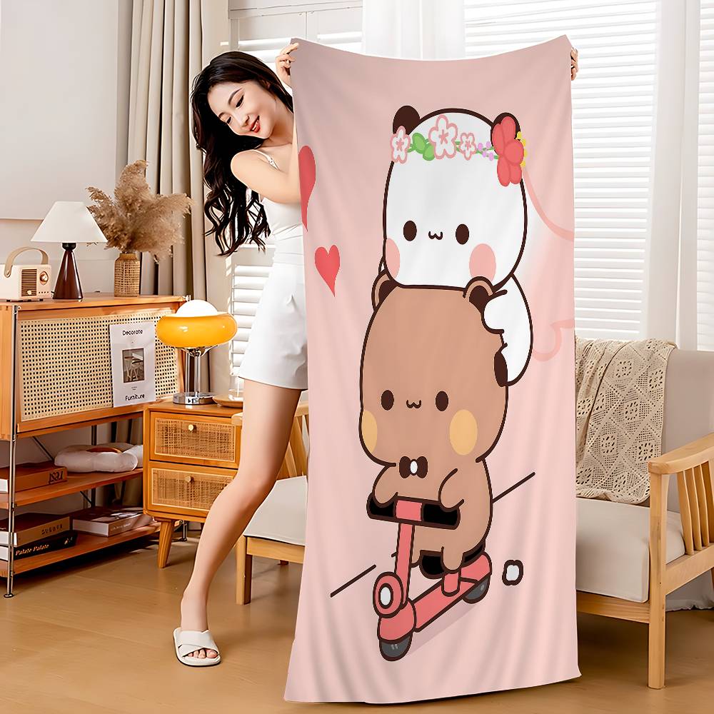 Anime Cute Dudu Bubu Anime Beach Swimming Towel Soft Absorbent Washcloth Children's Gifts For Kids Travel Camping Gym