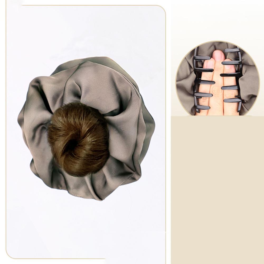 Synthetic Women Low-tied Flower Bud Band Grabber Wig Natural Simulation Lazy Ponytail Hair Extension