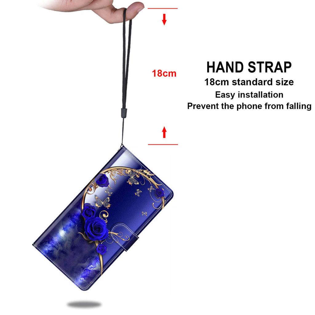 Carteira de couro PU borboleta dourada rosa azul com moldura para foto capa para iPhone Samsung Huawei Honor Xiaomi Redmi Oppo Sony Motorola Nokia Google