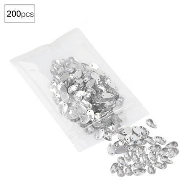 200 vnt. krištolinių karoliukų akrilo dervos lašinamas siuvimo kalnų krištolas sagos 7x12mm batų puošmena  (Baltas )
