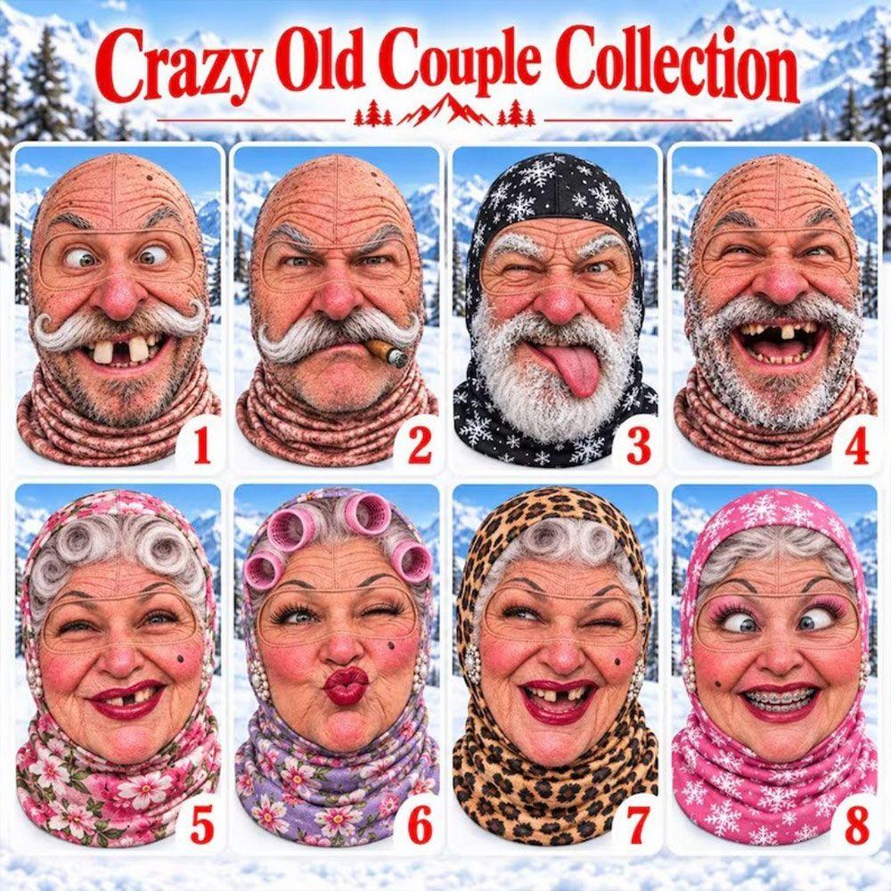 3D Face Printed Funny Ski Mask Old Man Pattern Winter Mask Cover  For Outdoor/Cycling/Pranks/Party