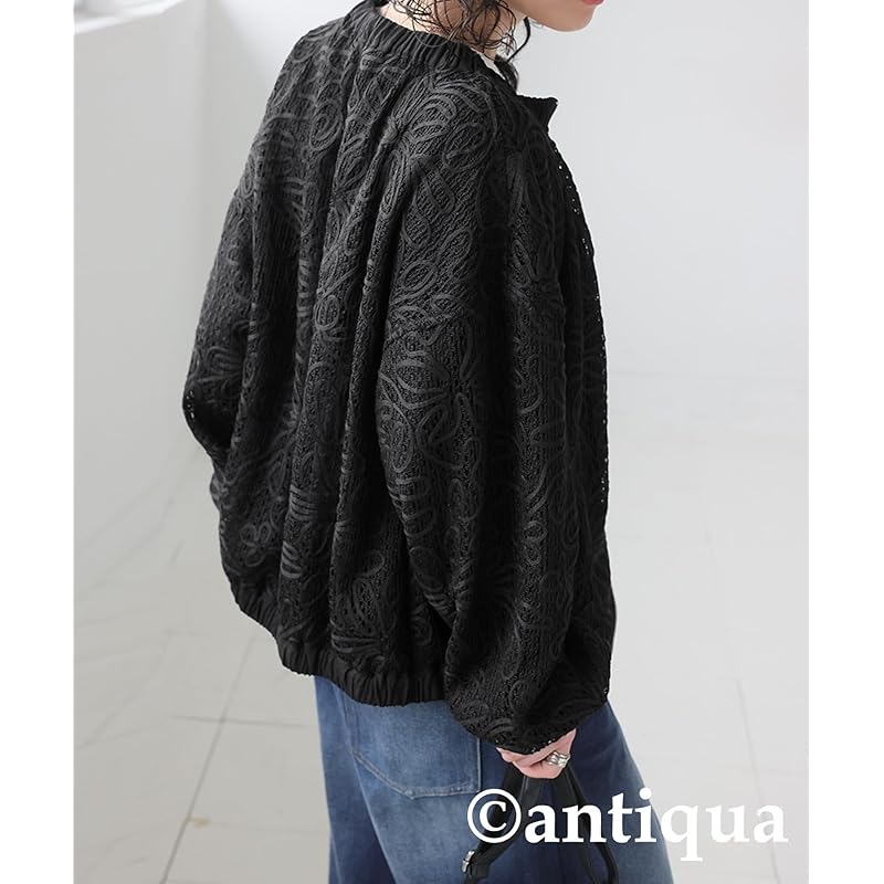 [antiqua] Antica race tape blouson ladies outer PK-01304 Onesize 05 black