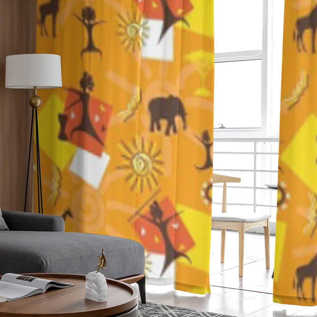 Afrikanischer Elefant, Giraffe, Tüll, transparente Vorhänge für Wohnzimmer, Schlafzimmer, Küche, Dekoration, Voile-Organza-Vorhänge