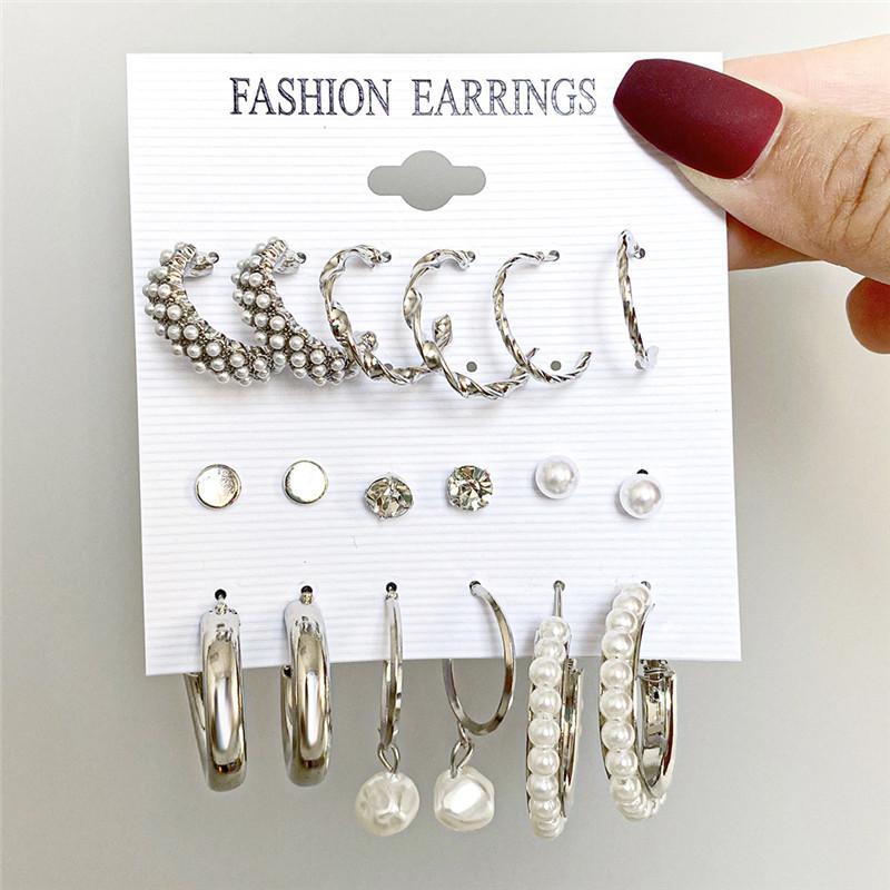 Modyle Vintage Pearl Butterfly Leopard Acrylic Earring Set For Women Girls Heart Earrings Elegant Wedding Party Jewellery