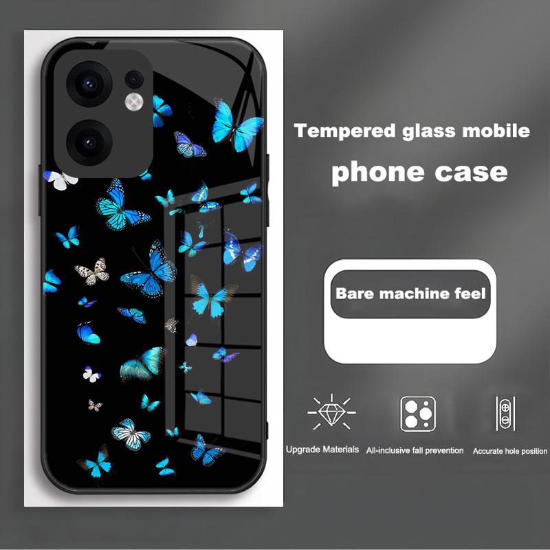 For Oppo Reno 13 12 Pro Case Cover Tempered Glass Phone Case Hard Fundas Coque For Oppo Reno13 Reno12 F Pro Protective Shell