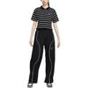 Nike Sportswear Small Logo Embroidered Color Block Striped Comfortable Casual Short Sleeve Polo Shirt Women Polo Shirts Black HM4649-010