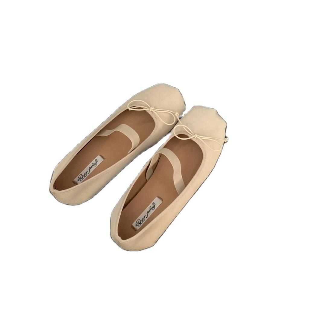 Fashion Bailamos Autumn Women Flats Fashion Bow-knot Round Toe Shallow Slip On Ladies Boat Shoes Soft Flat Heel Dress Ballerinas Shoes