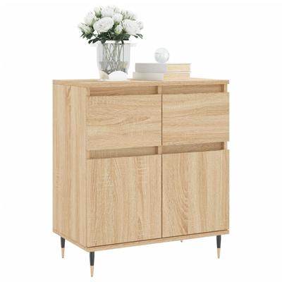 Sideboard In Sonoma Oak Finish 60 X 35 X 70 Cm Engineered Wood