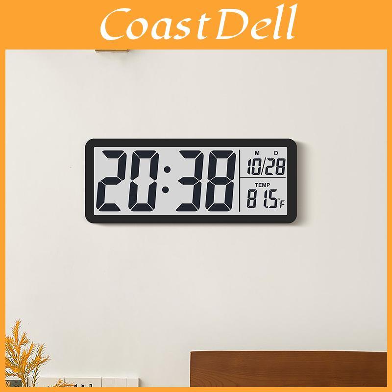 Modern Lcd Wall Clock With Temperature And Humidity Display For Living Room Decor